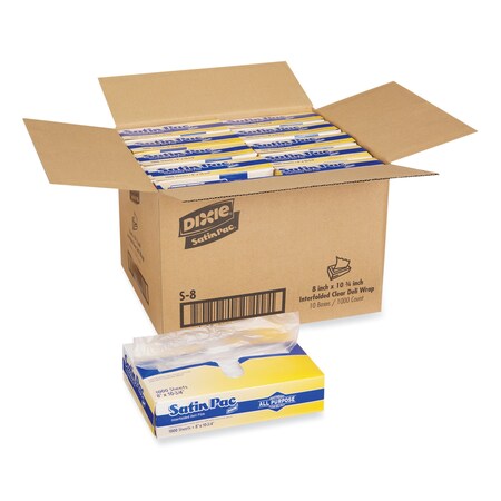 Dixie Satin-Pac High Density Poly Film, Polyethylene, 8 x 10.75 Sheets, PK10 S-8